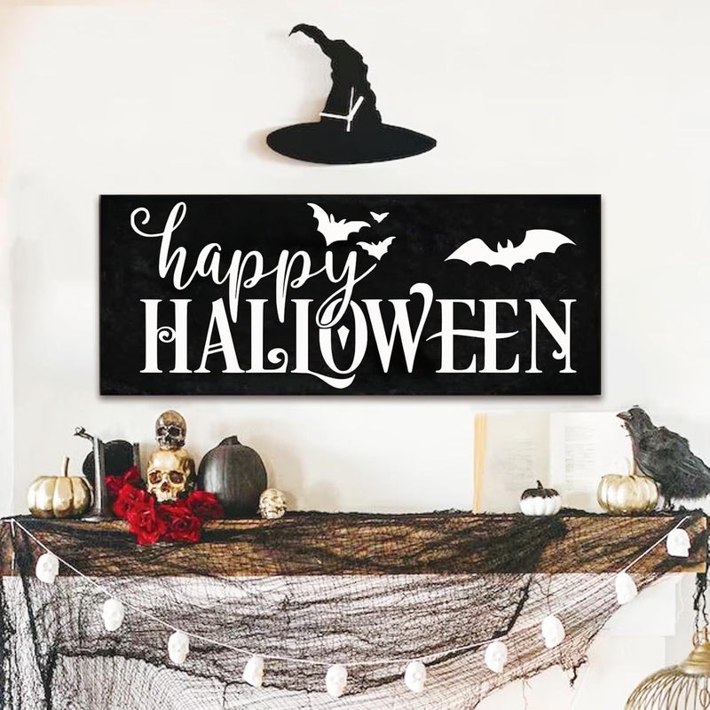 MYJMN Halloween Stencils for Door Mats Large Halloween Rug Doormat Stencil for Painting on Wood Crafts Shirts Reusable Glass Door Hanger Sign (welcome12) - Image 4